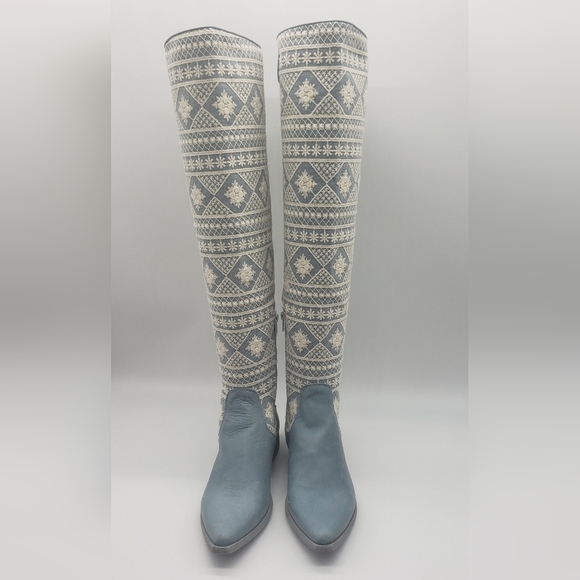 1000- Free People Bren Textile Slouch Boots Size 5.5 NWT - Picture 3 of 7
